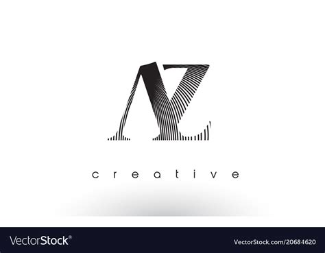 Az logo design with multiple lines and black Vector Image