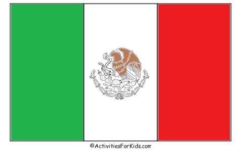 Mexican Flag Coloring Page Cinco de Mayo Craft