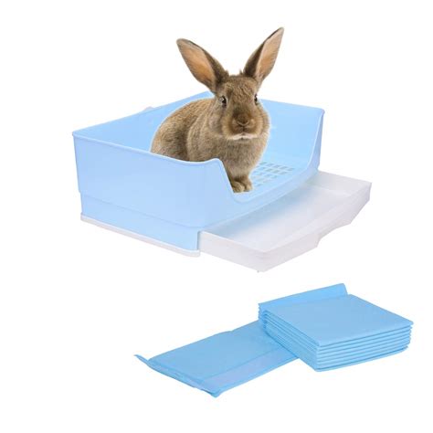 Buy TSLIVE Rabbit Litter Box Bunny Corner Litter Box Rabbit Cage ...