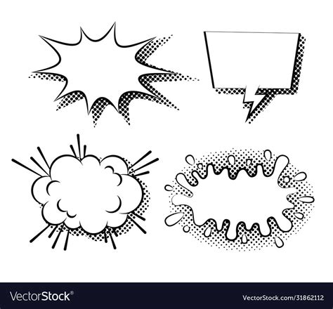 Set comic speech bubbles different shapes Vector Image