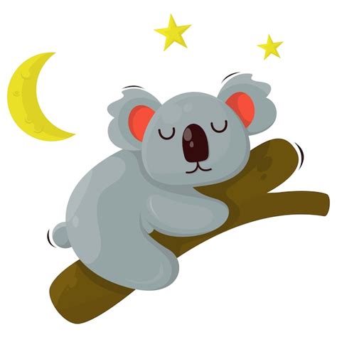 Premium Vector | Cute koala sleeping cartoon