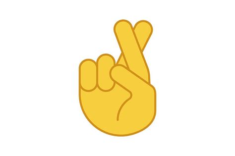 Fingers crossed emoji color icon | Crossed fingers, Emoji, Glyph icon