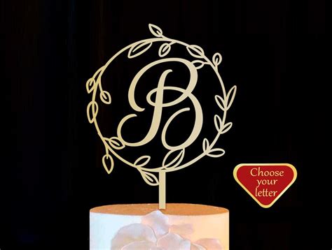 Monogram Cake Topper Letter Monogram Cake Topper Wedding - Etsy