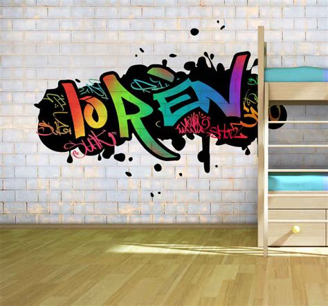 personalized color name graffiti Urban Wall Mural - TenStickers