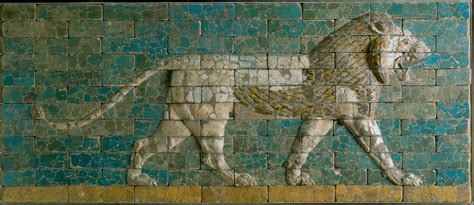 Panel with striding lion | Babylonian | Neo-Babylonian | The ...