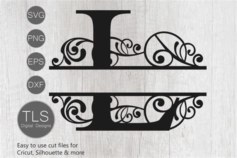 Letter L Split Monogram SVG, Split Monogram SVG, Letter L cricut By ...