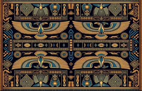 Egyptian fabric pattern. Abstract indigenous line art for ancient Egypt ...