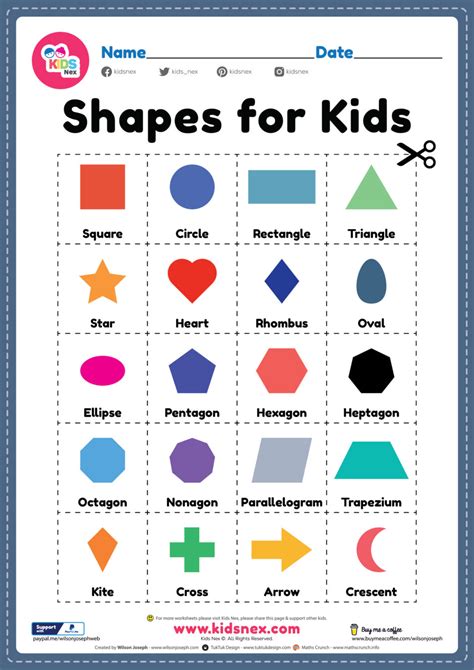 Free Printable Shapes for Preschool Kids - Flash Card PDF