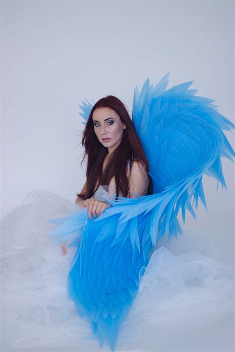 Blue Angel Wings Costume Feathers Wings Costume - Etsy