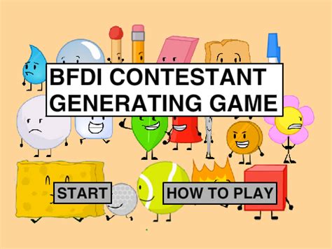 Bfdi contestant generating game | Scratch Wiki | Fandom