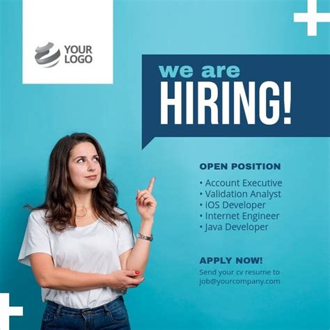 We are Hiring Job Instagram Post | Hiring poster, We are hiring, Job poster