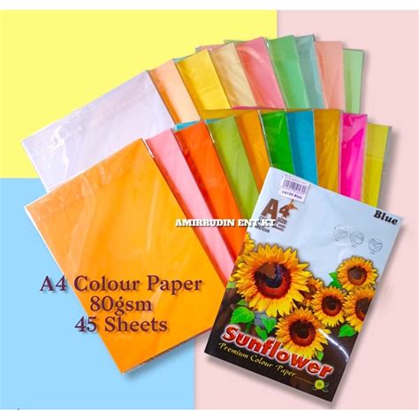 Kertas Warna A4 80gsm (45 Sheets) | Shopee Malaysia