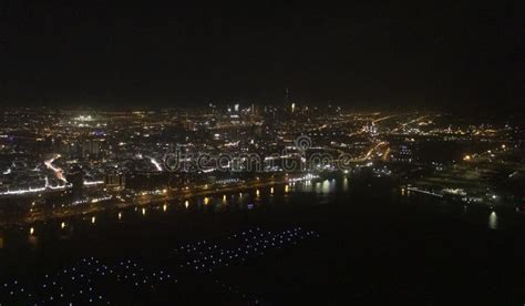 Aerial Night View of Dubai City United Arab Emirates Stock Image ...