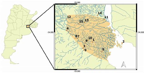 Map of the Lower Delta of the Paraná river showing recently surveyed ...