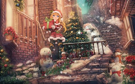 Download Anime Christmas Anime Christmas HD Wallpaper