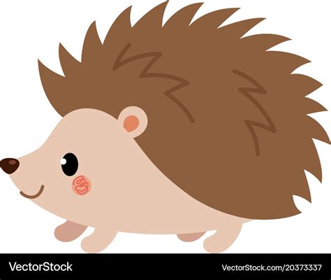 Adorable hedgehog in modern flat style Royalty Free Vector