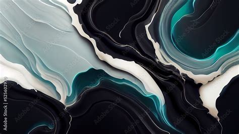 Abstract 4k wallpaper. Liquid fluid, black dark marble, obsidian, with ...