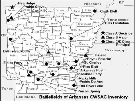 Arkansas Civil War Map of Battles American