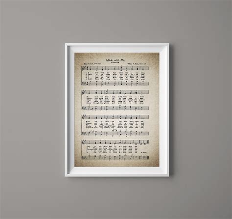 Abide With Me Hymn Print Sheet Music Art Hymnal Sheet - Etsy