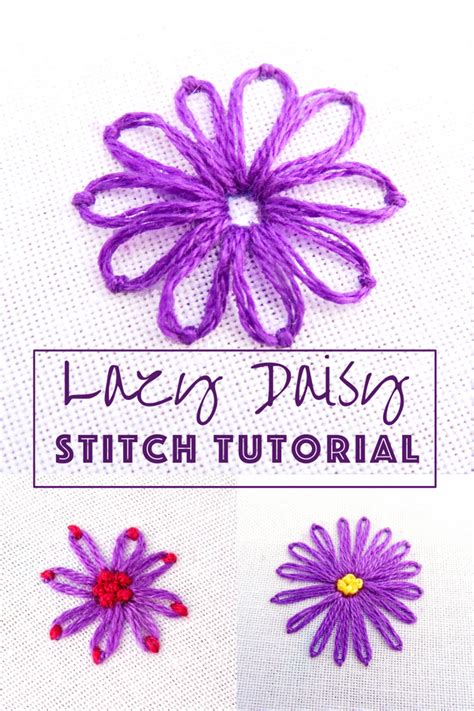 Lazy Daisy Embroidery Stitch Tutorial - Wandering Threads Embroidery