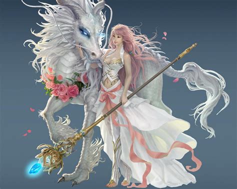 7680x4320 Resolution girl, dragon, horse 8K Wallpaper - Wallpapers Den