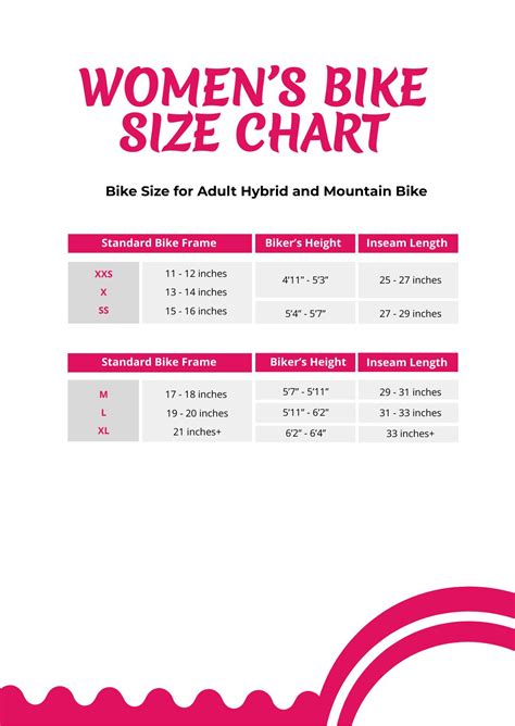 Mens Bike Size Chart in PDF - Download | Template.net