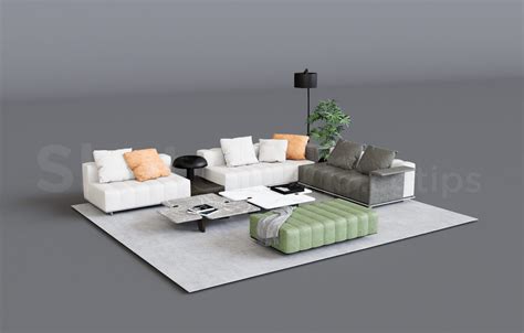 10970. Free Sketchup Sofa Model Download