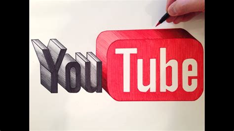 How to Draw the Youtube Logo in 3D - YouTube