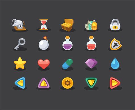 Game Elements Icons | Icon design, Game design, Game icon