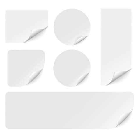 Premium Vector | Paper stickers with curled corners on white