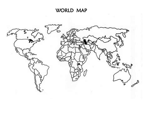 Simple World Map With Countries Labeled World Map Outline World Map ...