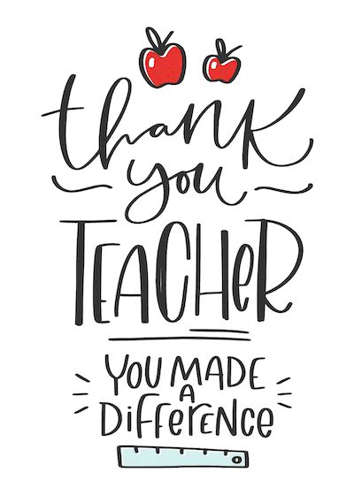 Teacher Appreciation Printable Cards