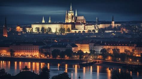 Premium AI Image | Night view of Prague Castle