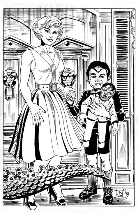 Coloring page of Eddie and Marilyn Munster in 2021 | Black sheep of the ...