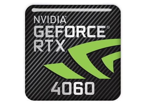 nVidia GeForce RTX 4060 1"x1" Chrome Effect Domed Case Badge / Sticker ...