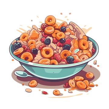 Cereal Clipart Cereal Bowl Vector Illustration Cartoon, Cartoon Clipart ...