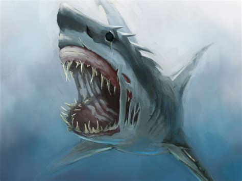 sea monsters shark drawing Wallpapers HD / Desktop and Mobile Backgrounds