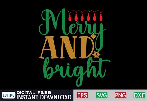 Merry and Bright Svg Graphic by CraftsSvg30 · Creative Fabrica