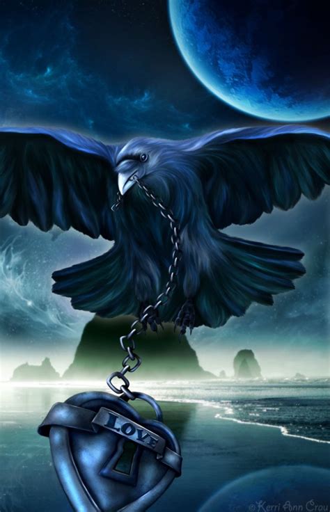 [Fantasy art] Raven Love by sabarlynn at Epilogue | Fantasy art, Raven ...