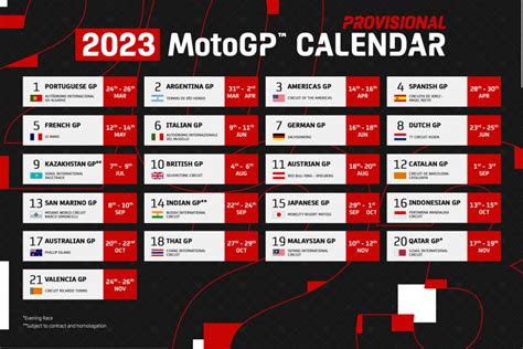 2023 Provisional MotoGP Calendar | Superbike News - Our Archive ...