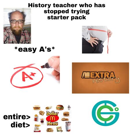 History teacher who has stopped trying starter pack : r/starterpacks