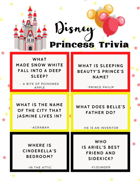 Disney Princess Trivia Quiz Questions - FREE PRINTABLE - The Life Of ...