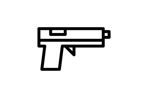 Gun Black and White Line Icon Graphic by glyph.faisalovers · Creative ...