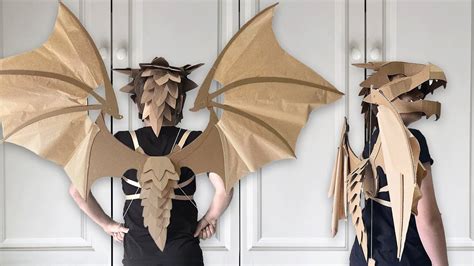 How to make Cardboard and Paper Dragon Wings - YouTube