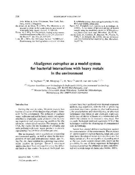 (PDF) Alcaligenes eutrophus as a model system for bacterial ...