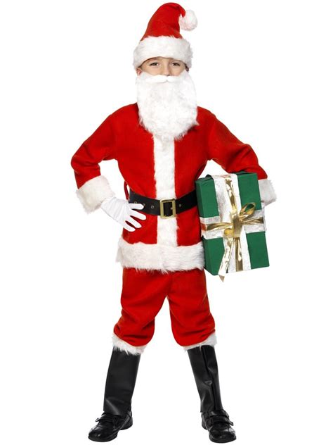 Deluxe Santa Costume & Beard, Child | Smiffys