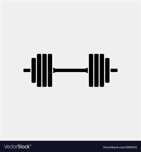 Barbell icon logo design weight training Vector Image