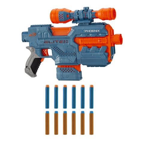 Nerf Elite 2.0 Phoenix CS-6 Motorized Blaster, 12 Official Nerf Darts ...