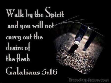 Galatians 5:16 But I say, walk by the Spirit, and you will not carry ...