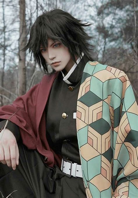 Demon Slayer Cosplay Giyu Tomioka Kimetsu No Yaiba Kny Men S Fashion ...